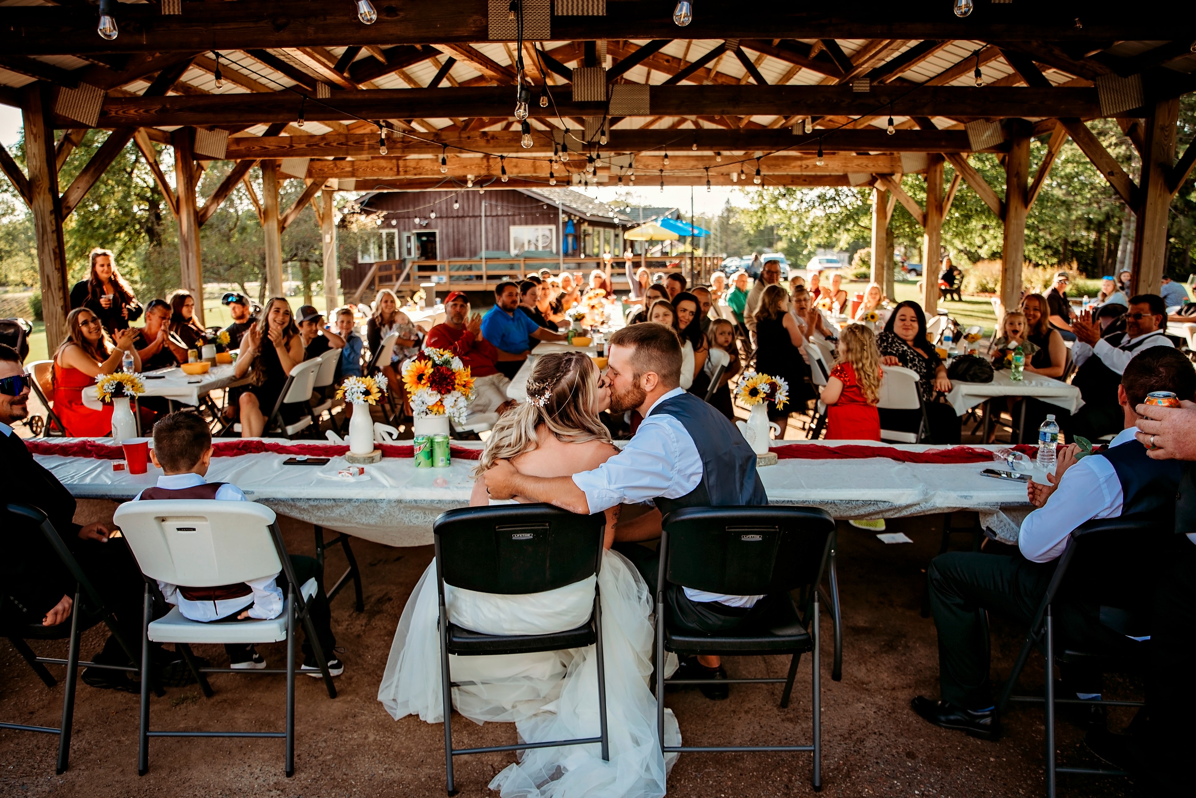 Wedding reception under the pavilion